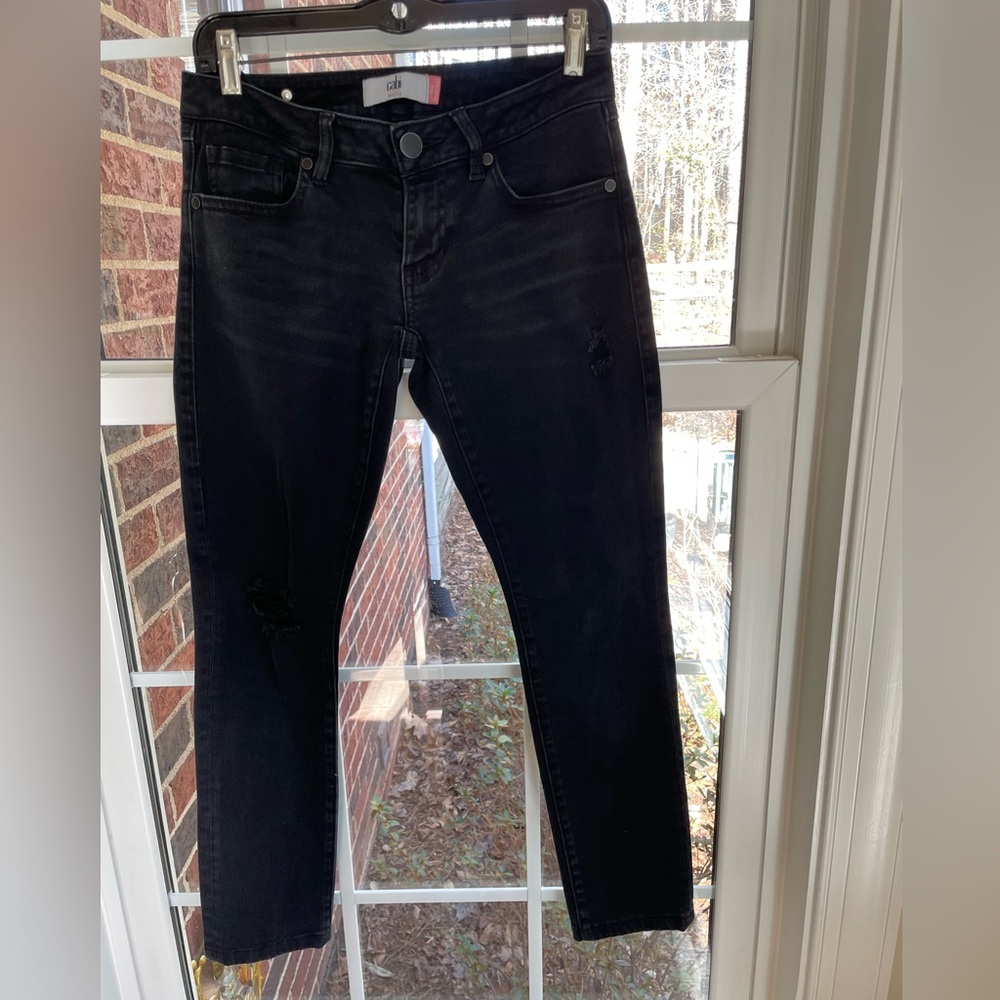 Cabi Slim Boyfriend Cropped Jeans - Black